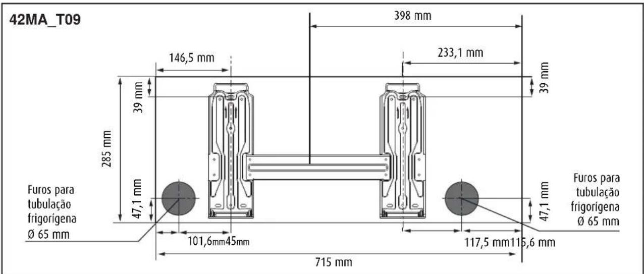 MIDEA 42MAQT09S5 - Suportes de montagem e dimensões (mm) - 1