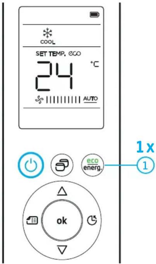 MIDEA 38AGVQB24M5 - Funcionamento do modo Eco Noite (tecla eco/energ.) - 1