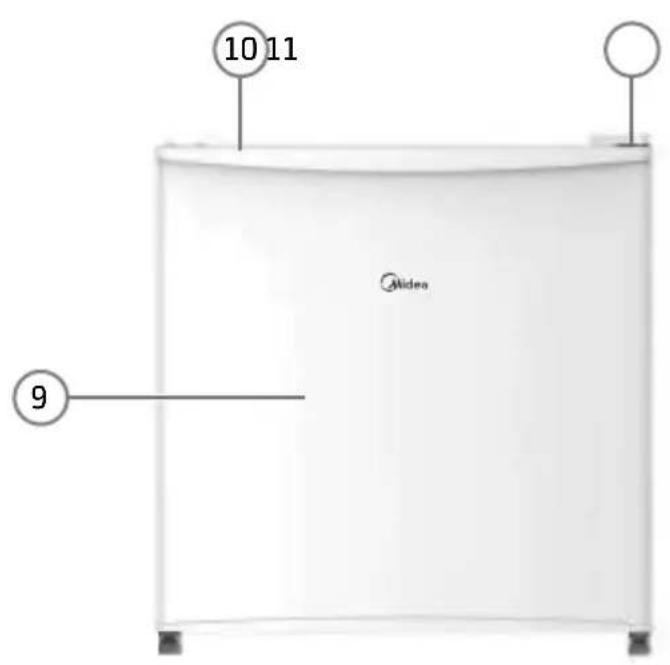 MIDEA MRC10B1-B - - Nome das Peças e Acessórios do Frigobar - 2