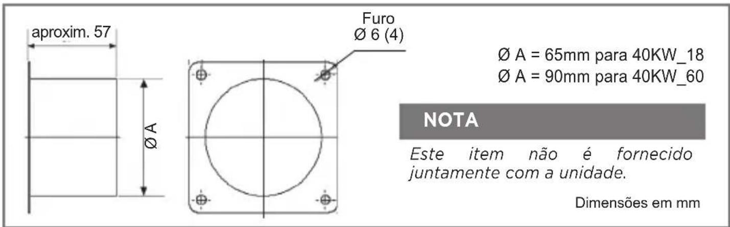 MIDEA 40KWQX48C5 - d) Dimensões e instalação do fl ange: - 1