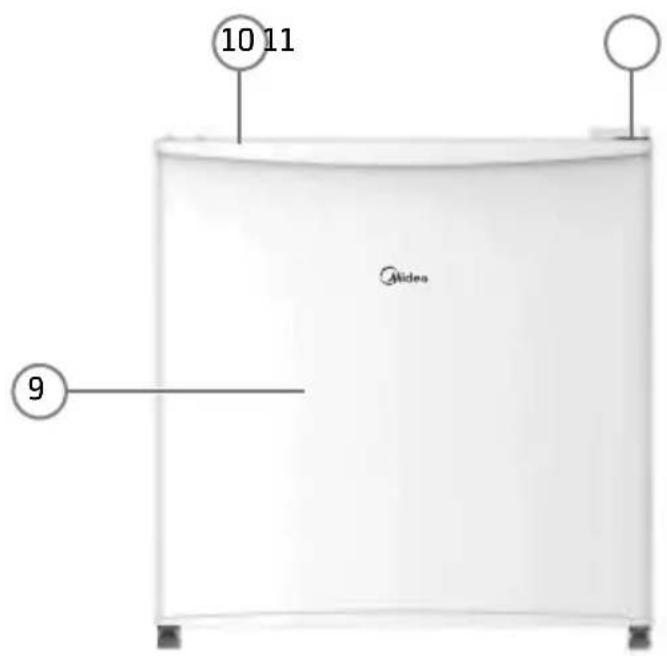 MIDEA MRC06B1-B - - Nome das Peças e Acessórios do Frigobar - 2