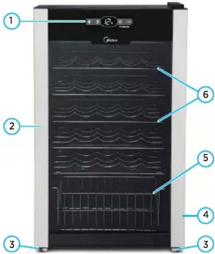 MIDEA WBB242 - - Componentes da Adega - 1
