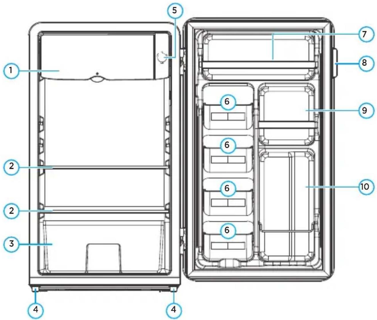 MIDEA MRV10A1 - - Itens do Frigobar - 1