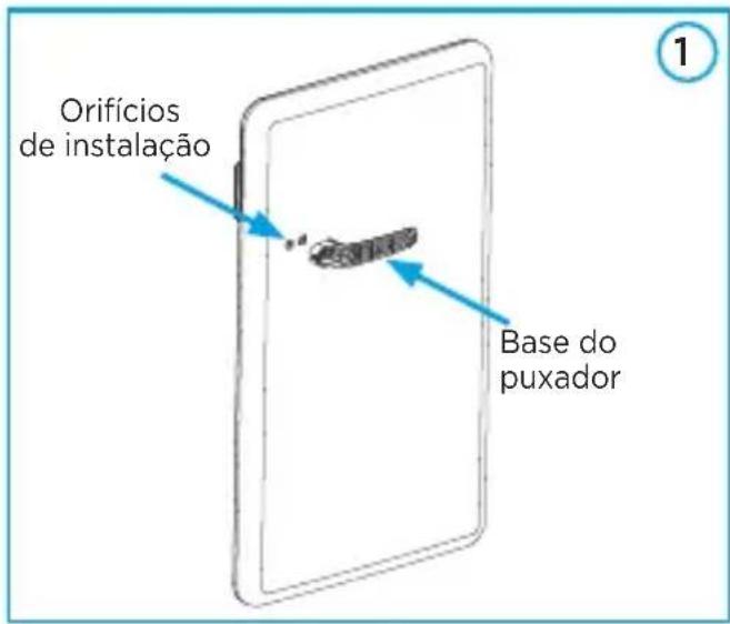 Orifícios de instalação Base do puxador