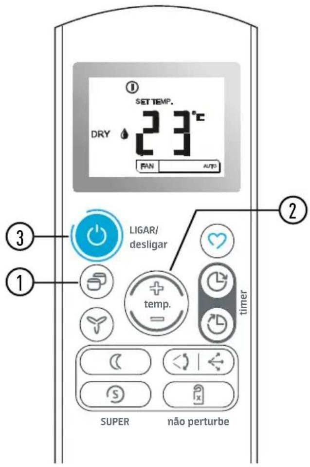 MIDEA 42AFCG12F5 - Funcionamento no modo DESUMIDIFICAÇÃO (DRY) - 1