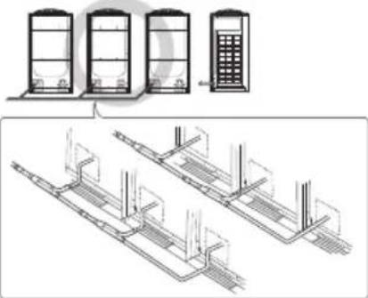 SAMSUNG AM180JXVANH - Instalação do tubo entre as unidades externas - 1