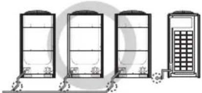 SAMSUNG AM180JXVANH - Instalação do tubo entre as unidades externas - 5