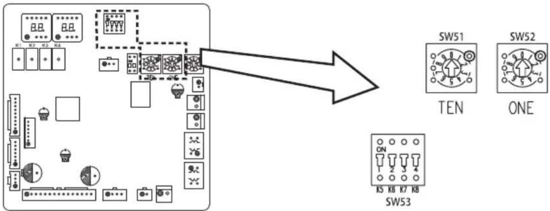 SAMSUNG AM180JXVANH - Configurar o interruptor de opções e a função das teclas da unidade externa - 1