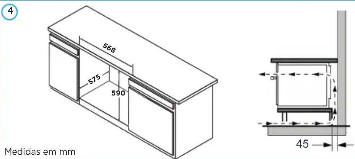 MIDEA TCD80L2 - Medidas e espessuras do móvel - 2