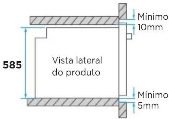 MIDEA TCD80L2 - Medidas e espessuras do móvel - 1