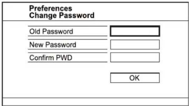 Preferences Change Password Old Password New Password Confirm PWD OK