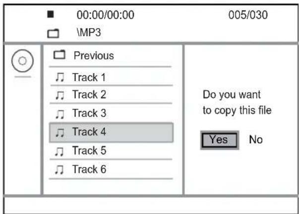 00:00/00:00 005/030 MP3 Previous Track 1 Track 2 Track 3 Track 4 Track 5 Track 6 Do you want to copy this file Yes No