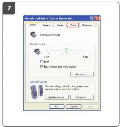 7 Sounds and Audio Devices Properties Volume Sounds Audio Voice Hardware Restek AC37 Audio Device volume Low High None Place volume icon in the taskbar Advanced... Speaker settings Use the settings below to change individual speaker volume and other settings Speaker Volume... Advanced... OK Cancel Apply