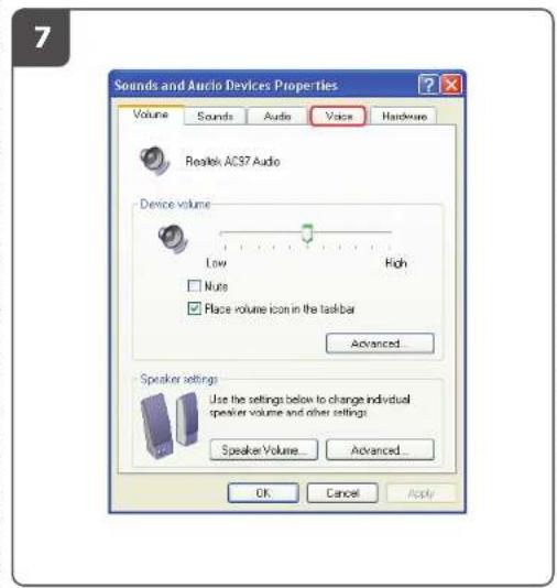 Sounds and Audio Devices Properties Volume Sounds Audio Voice Hardware Restek AC37 Audio Device volume Low High None Place volume icon in the taskbar Advanced... Speaker settings Use the settings below to change individual speaker volume and other settings Speaker Volume... Advanced... OK Cancel Apply