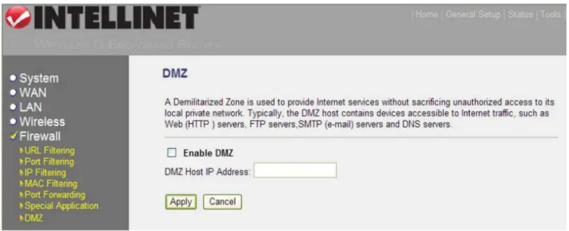 Intellinet Wireless G 4-Port Router 524636 - DMZ - 1