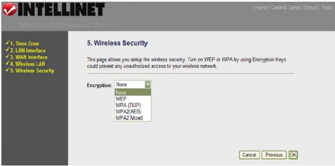 Intellinet Wireless G 4-Port Router 524636 - Wireless Security Settings - 1