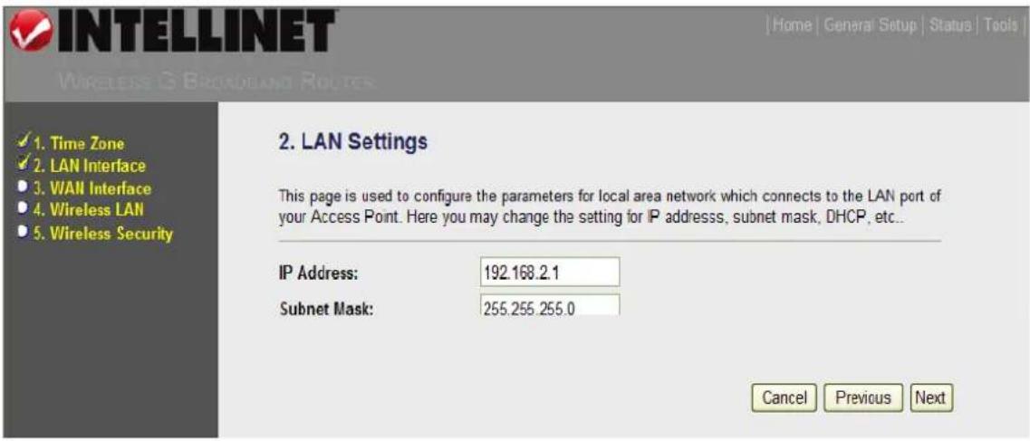 Intellinet Wireless G 4-Port Router 524636 - LAN Settings - 1