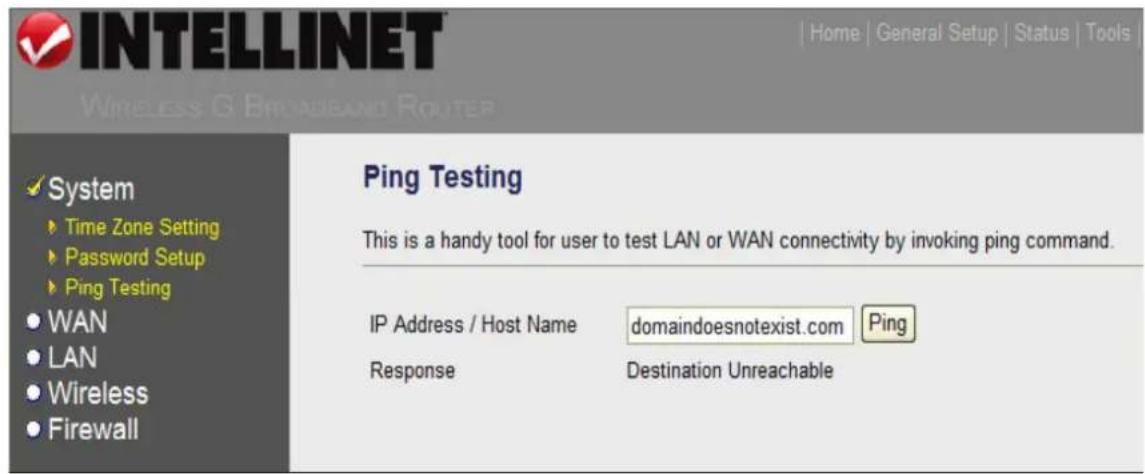 Intellinet Wireless G 4-Port Router 524636 - Ping Testing - 2