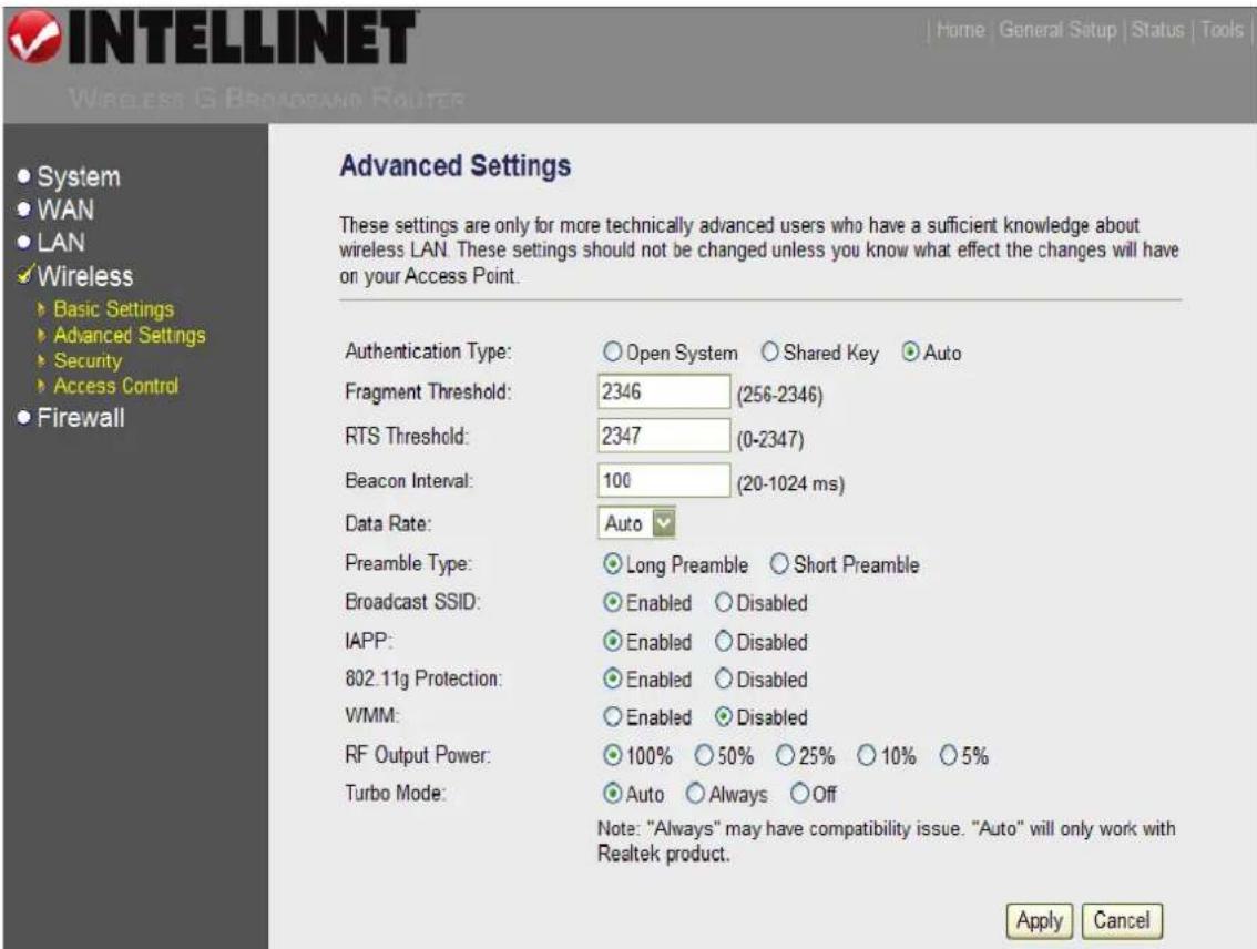 Intellinet Wireless G 4-Port Router 524636 - Advanced Settings - 1