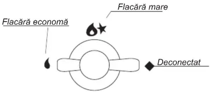 Flacără economă Flacără mare Deconectat
