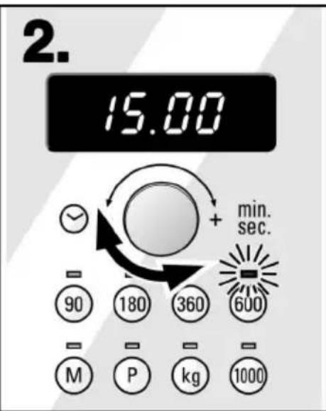 2. 15.00 + min. sec. 90 180 360 600 M P kg 1000