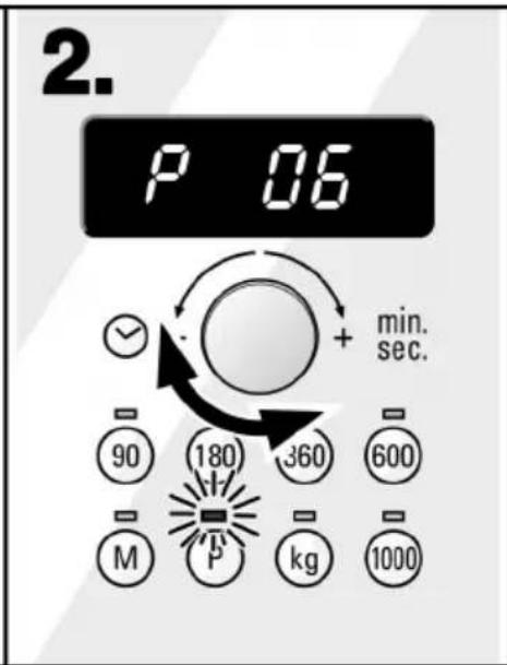 2. P 06 + min. sec. 90 (180) 360 (600) M P kg 1000