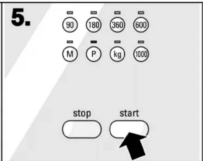 5. 90 180 360 600 M P kg 1000 stop start