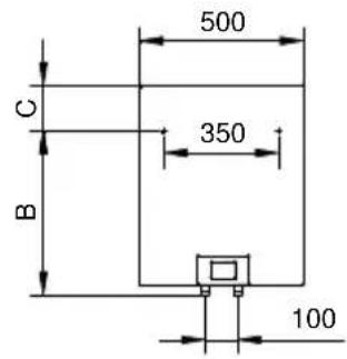 500 350 100 C B