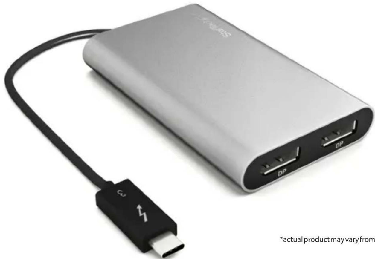StarTech.com TB32DP2 - Thunderbolt 3 to Dual DP Adapter - 4K 60 Hz Windows only Compatible - 1