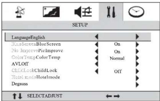 AKAI CT-2108APF - Setup Menu - 1
