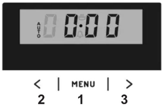 AUTO 0:00 < | MENU | > 2 1 3