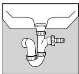 DAEWOO DWD-MH1211 - Conectarea furtunului de scurgere a apei - 1