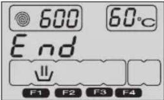 600 End F1 F2 F3 F4 60°C