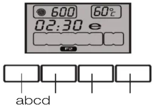 600 60°C 02:30 e F2 abcd
