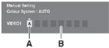 Manual Setting Colour System : AUTO VIDEO1 A B