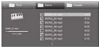 SONG_27.mp3 8:13:35 SONG_01.mp3 3:45 SONG_02.mp3 3:15 SONG_03.mp3 3:02 SONG_04.mp3 6:05 SONG_05.mp3 4:52 SONG_06.mp3 6:35 SONG_07.mp3 2:10