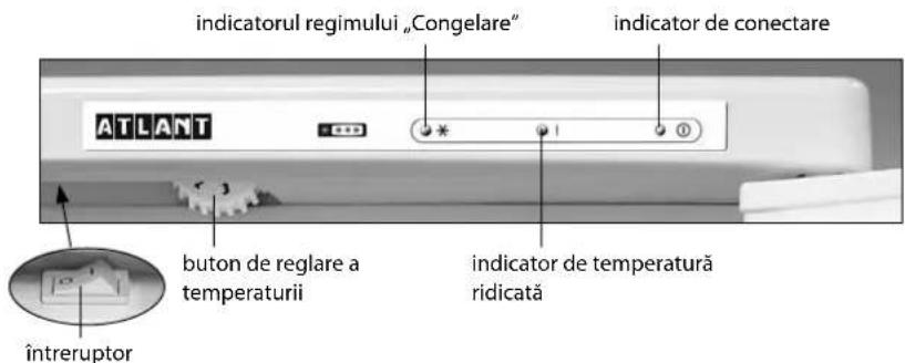 indicatorul regimului „Congelare" indicator de conectare ATLANT buton de reglare a temperaturii indicator de temperatură ridicată întreruptor