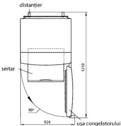 distantier sertar 90" 624 1210 usa congelatorului