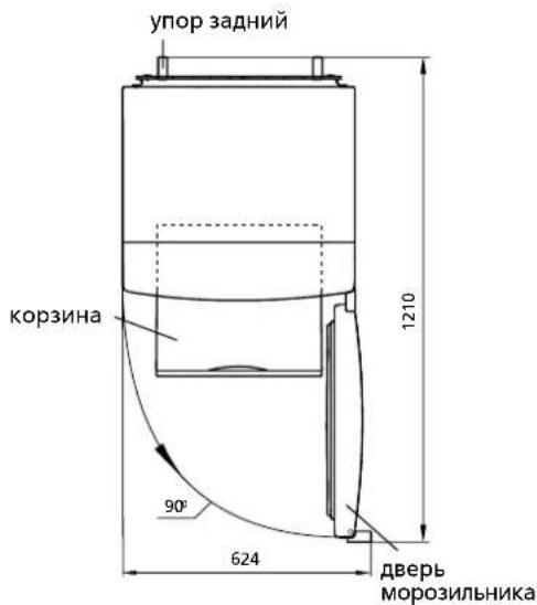 упор задний корзина 90° 624 1210 дверь морозильника