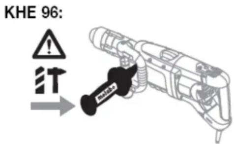 METABO MHE 96 - Montarea manerului suplimentar - 1