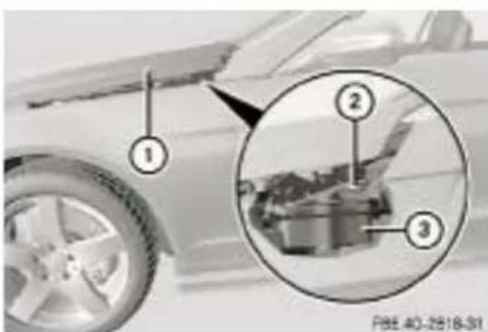 Mercedes-Benz E207 (2009) - Resetarea capotei active (siguranța pietonilor) după declanșare - 1