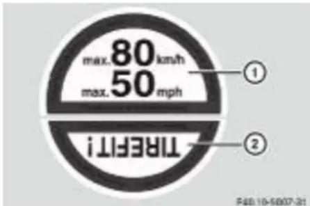 max. 80 km/h max. 50 mph THEFT I ① ② PAB.10-59037-21