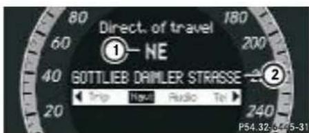 Direct. of travel ① NE GOTTlieb DAIMLER STRASSE ② Trip Haul Audio Te P54.32-6445-31