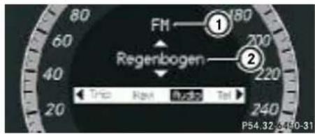 80 FM←①180 Regenbogen←②220 Trip Have Update Tel P54.32-6440-31