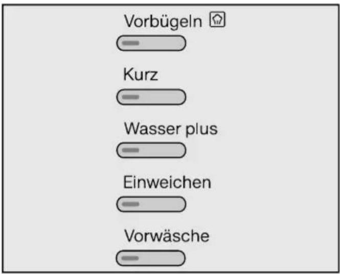 MIELE WMB125 WPS Performance 1600 - Selectarea extraoptiunilor - 1