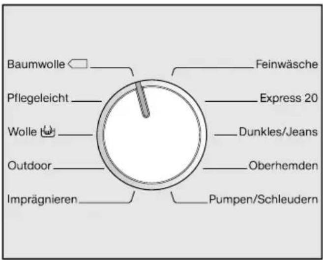 MIELE WMB125 WPS Performance 1600 - Selectarea programului - 1
