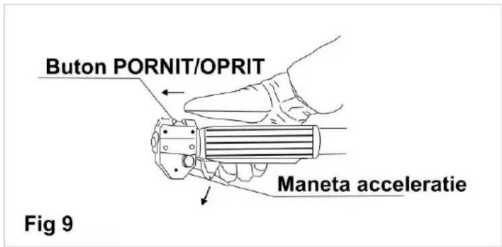 Buton PORNIT/OPRIT Maneta acceleratie Fig 9