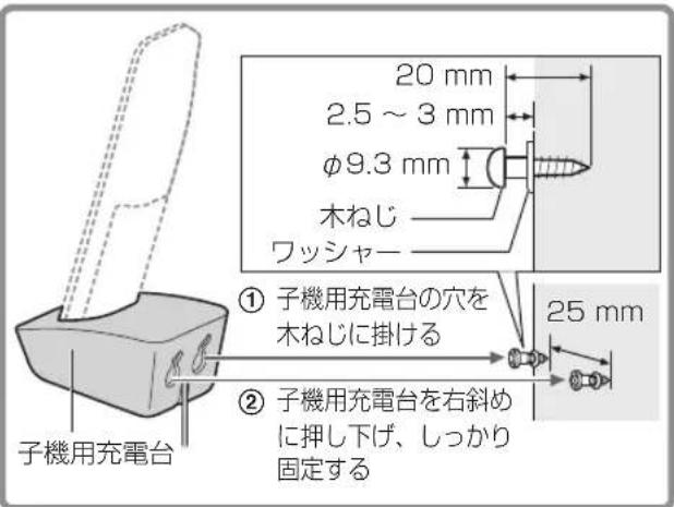 PANASONIC VE-GD55DW - 子機を壁(柱)に掛ける - 1