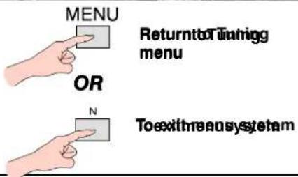 MENU OR N Return to Training menu Toexithreasystem