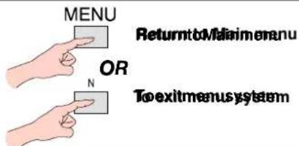 MENU OR N Return to Malimeneranu To exit menus system